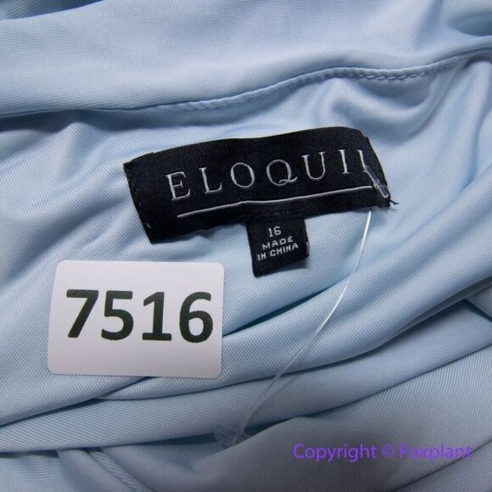 Eloquii Ruched One Shoulder Dress skyride blue ruched asymmetrical midi, size 16 - Picture 11 of 15